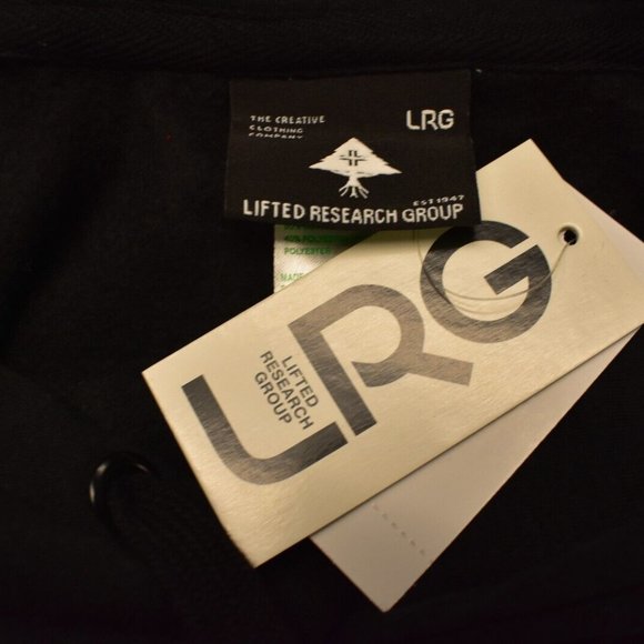 Lifted Research Group LRG Mens Stacked Multi Logo Pullover Black Hoodie New 4XL - Picture 4 of 4